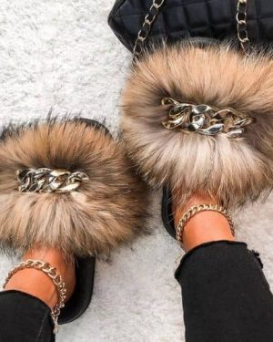 Faux Fur Slippers