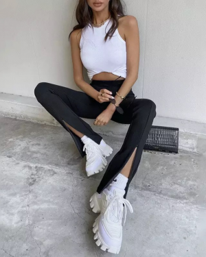 Chloe High Waist Split Pants