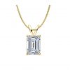Silver Emerald Cut Diamond Necklace - Image 3