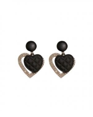 Sophisticated Rhinestone Heart Pendant Earrings