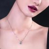 Silver Emerald Cut Diamond Necklace - Image 5