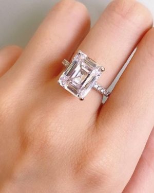 Emerald Cut All Around Diamond Ring