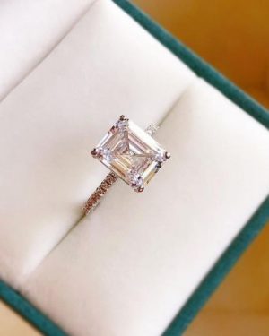 Emerald Cut All Around Diamond Ring